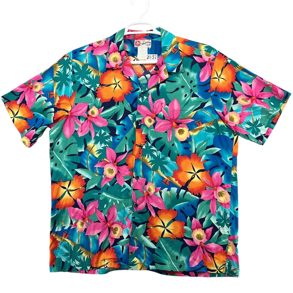 Hilo Hattie The Hawaiian Original Shirt Mens XL Floral Tropical Cotton Hawaii